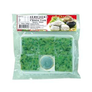 Frozen Vegetable Cake Chinese Leek Flavor in Square Shape (Kanom Ku Chai)(460g)